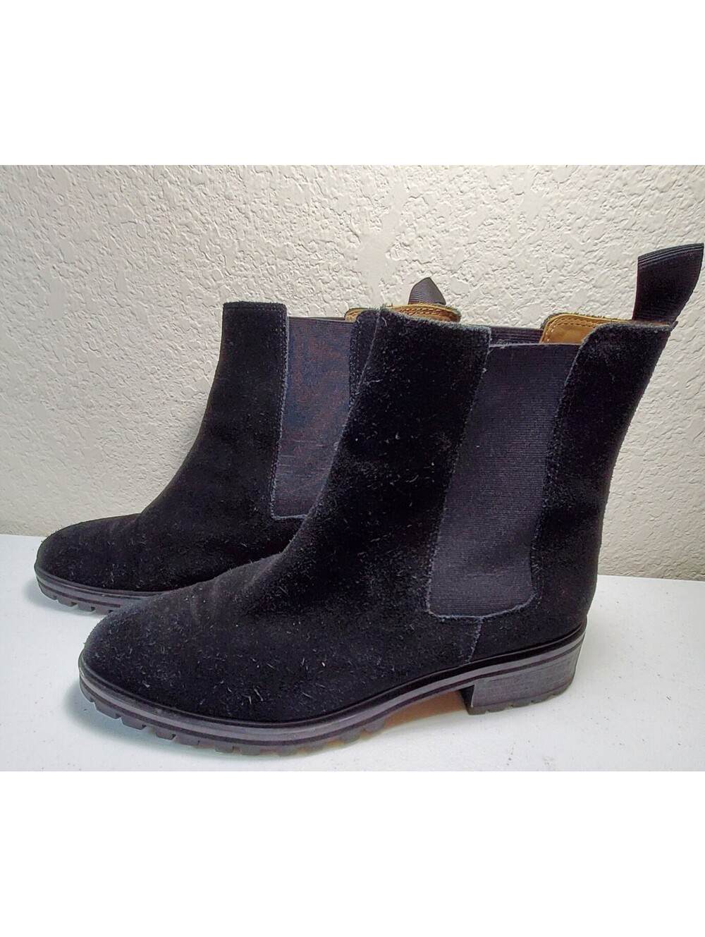 Quince Suede Chelsea Boots Black Lug Sole Ankle Boot Womens 8 Minimalist Capsule